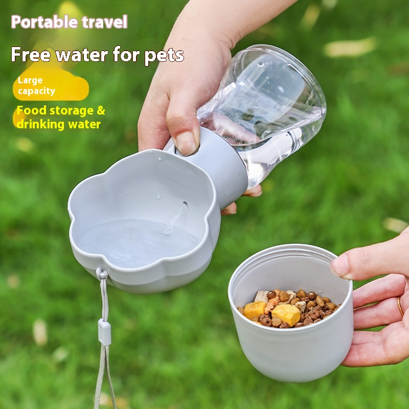 Portable Dog Water & Food Bottle – 2-in-1