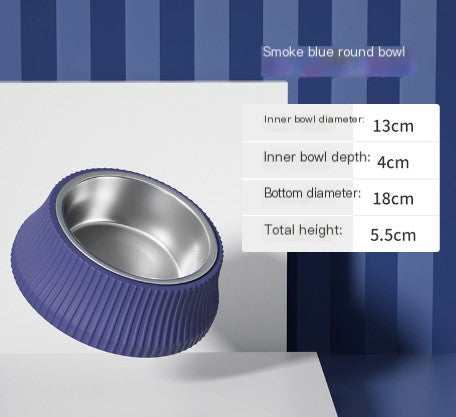 Stainless Steel Dog Bowl – Anti-Tip with Leather Placemat