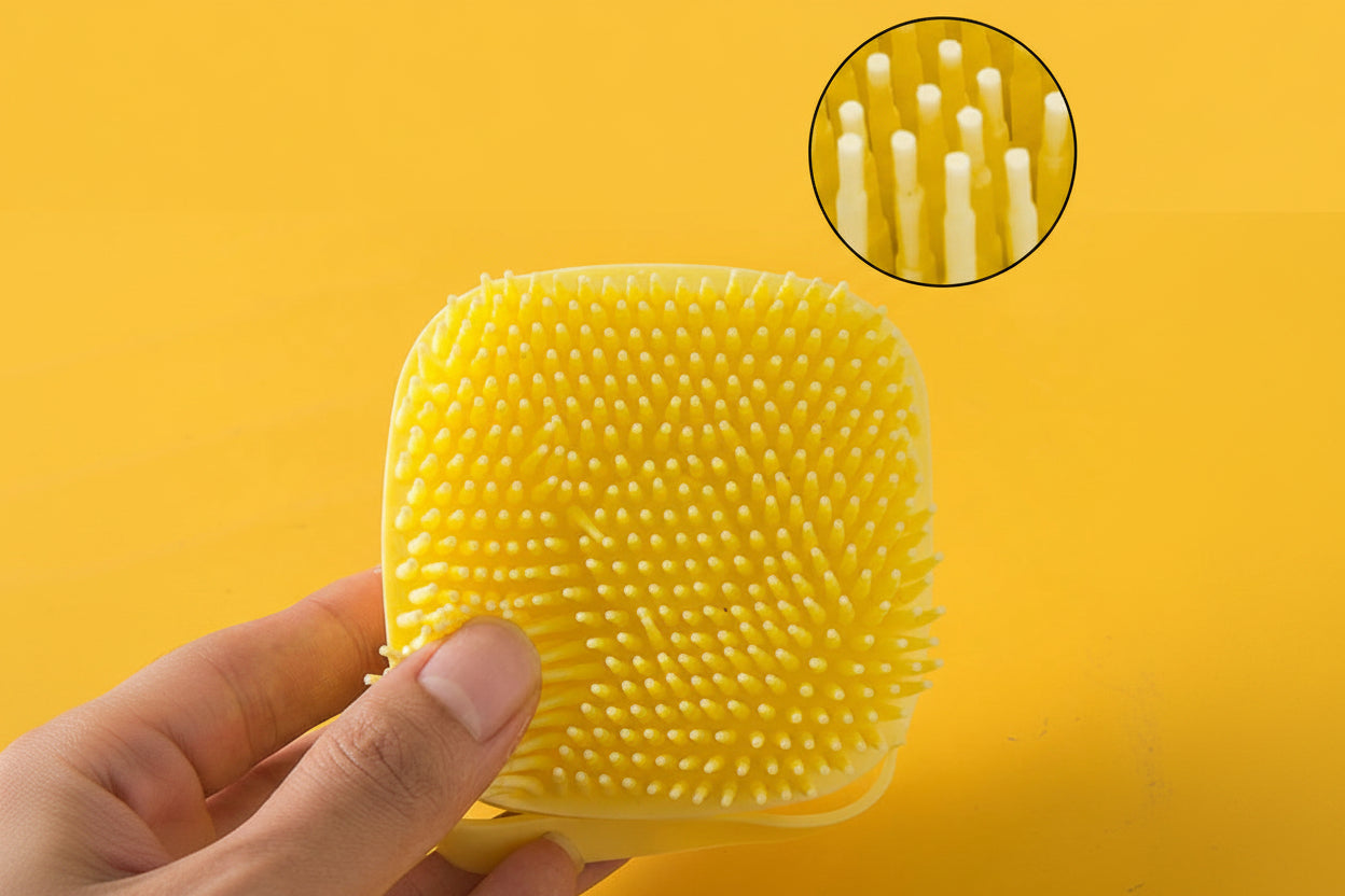 Silicone Dog Shampoo Brush – Soft Massage Bath Scrubber for Dogs