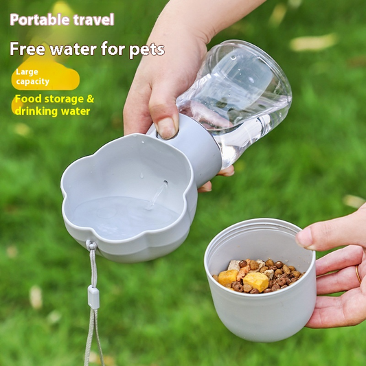 Portable Dog Water & Food Bottle – 2-in-1