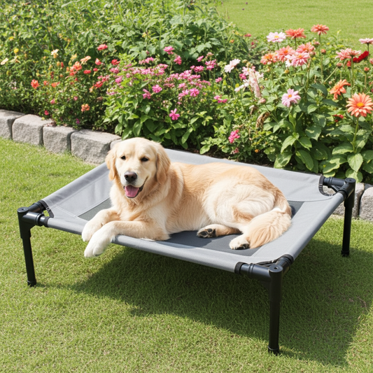 Elevated Oxford Cloth Dog Bed – Breathable & Washable | 55x43x18cm