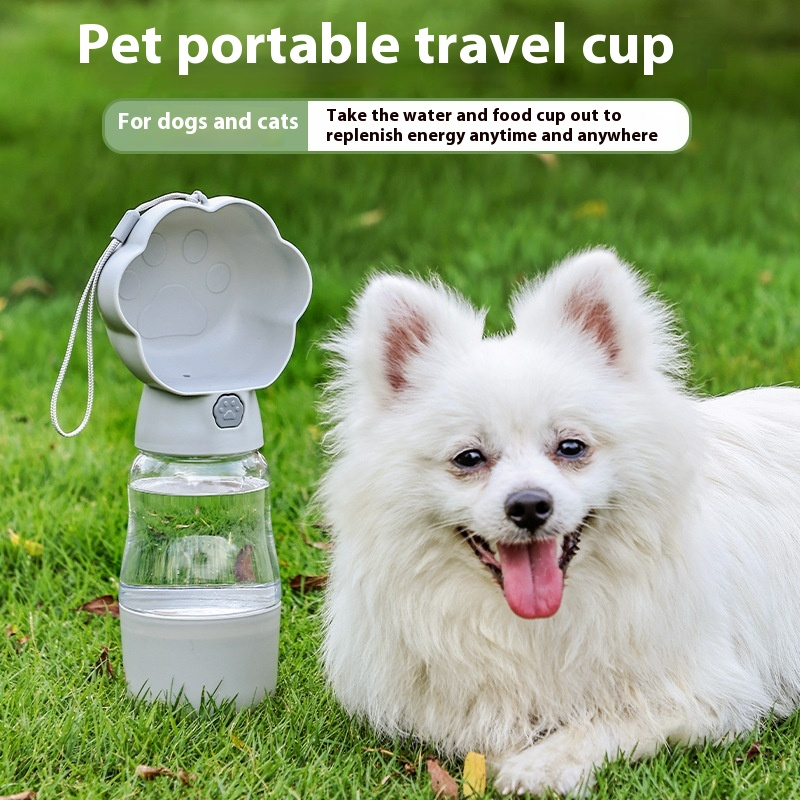 Portable Dog Water & Food Bottle – 2-in-1