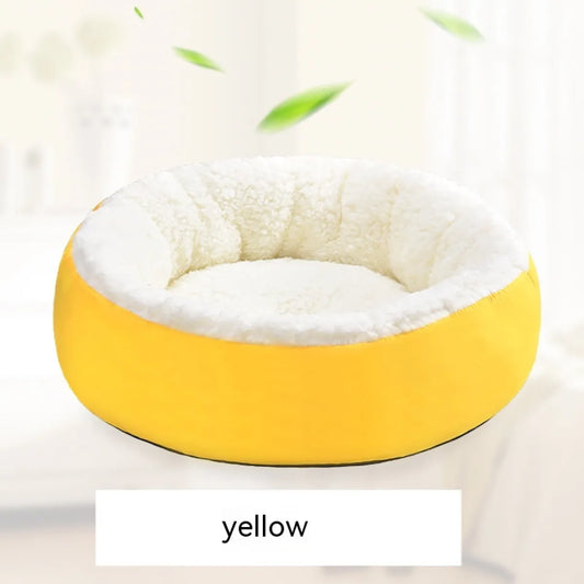 Round Lamb Wool Dog Bed – Soft & Cosy