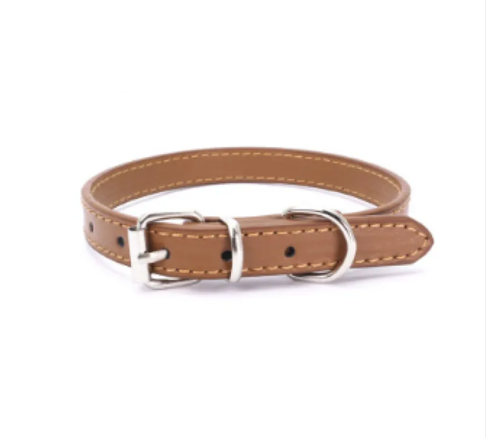 PU Leather Dog Collar – Adjustable & Stylish